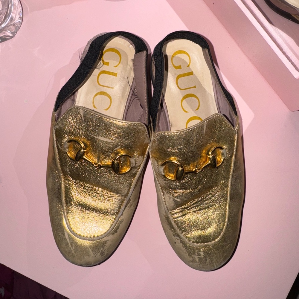 Gucci Gold Women's Loafers